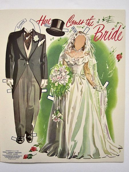 Bride and groom paper dolls online