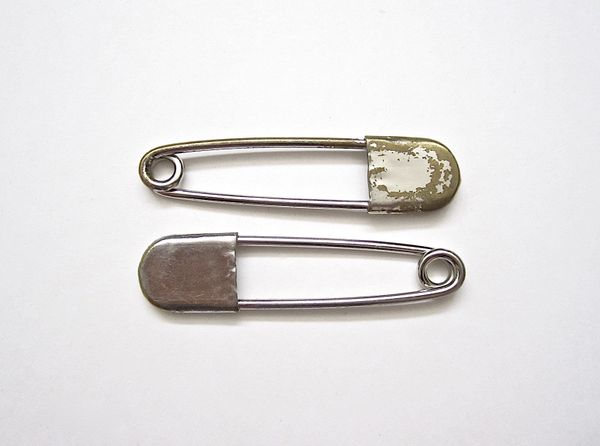 One Dozen Vintage, Rescued Metal Safety Pins. Choice: Small