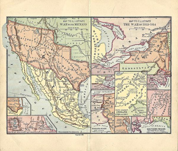 1890 Maps from A Brief History of the United States Uncanny Artist