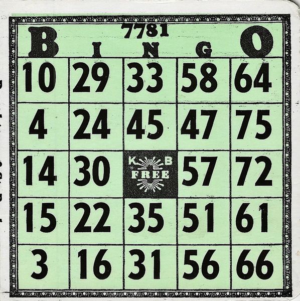 Bingo Card Assortment Uncanny Artist