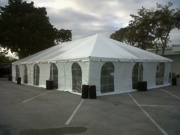 *10' x 7' or 8' Cathedral-Window Tent Sidewall SuperSale (Premium Commercial Quality White 13 Oz. w/ blockout & 20 Gauge Clear Windows )*