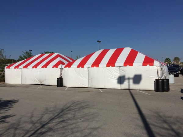 *15' x 7' or 8' Tent Sidewall (Solid White Premium Commercial Quality 13 Oz. w/ blockout)*