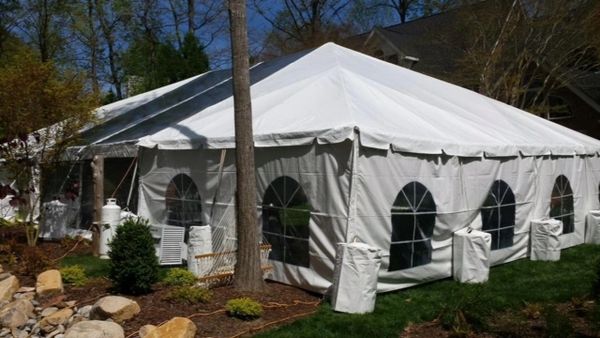 *15' x 7' or 8' Cathedral-Window Tent Sidewall SuperSale (Premium Commercial Quality White 13 Oz. w/ blockout & 20 Gauge Clear Windows )*