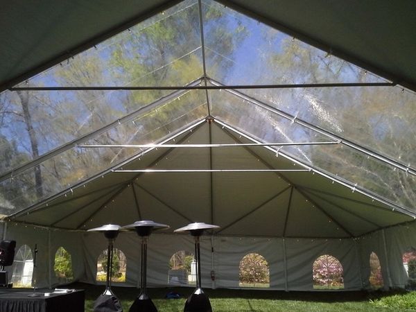 ****10' x 9' Cathedral-Window Tent Sidewall SuperSale (Premium Commercial Quality White 13 Oz. w/ blockout & 20 Gauge Clear Windows )
