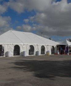 *****20' x 9' Cathedral-Window Tent Sidewall SuperSale (Premium Commercial Quality White 13 Oz. w/ blockout & 20 Gauge Clear Windows )