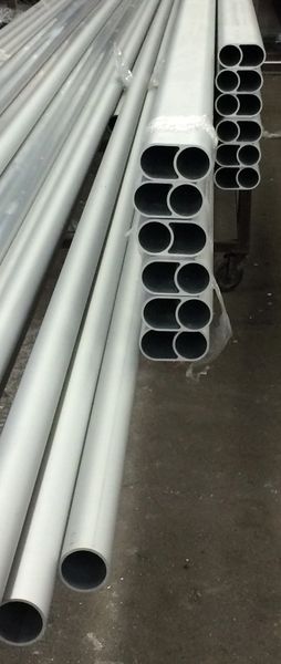 112 inch long (2 inch O.D.) anodized aluminum single tube/pipe for 30 & 40 wide.