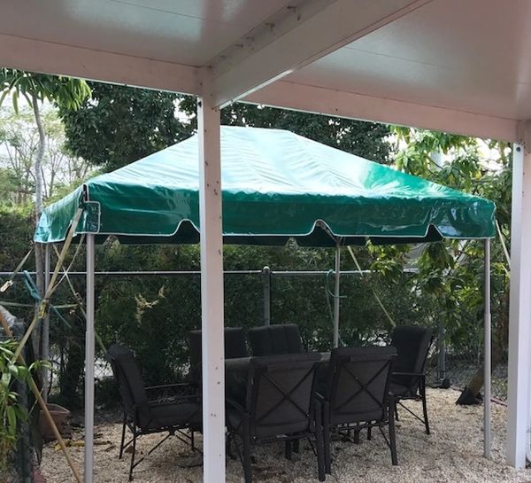 8' x 10' Portable Patio Shade Structure SuperSale (Single Tube Aluminum) (Variety of Colors & Fabrics in 1-Piece 5 to 100% Vinyl Blockout, Translucent, or Mesh)