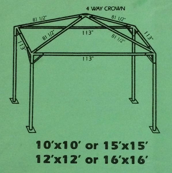 *16' x 16' Portable Carport Structure SuperSale (Single Tube Aluminum) (Variety of Colors & Fabrics in 1 or 2-Piece 5 to 100% Blockout, Translucent, or Mesh)