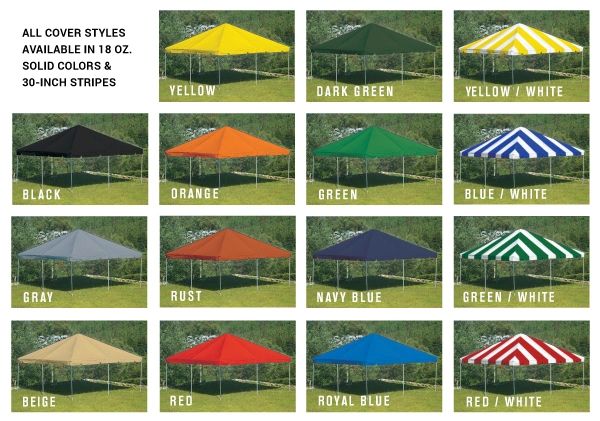 Custom Tent Top Colors - Tent Tops / Mids / Tarps / Sidewalls in a Variety of Sizes & Fabrics (8 to 19 Oz.)