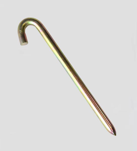 12-Pack - 1" x 18" Sidewall Hook Stakes (Zinc-Gold)