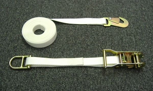 2 x 12' Ratchet Strap with Flat Snap Hook - Black