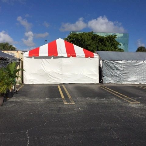 *Used (Almost New) 20' x 8' Tent Sidewall (Solid White Premium Commercial Quality 13 Oz. w/ blockout)*