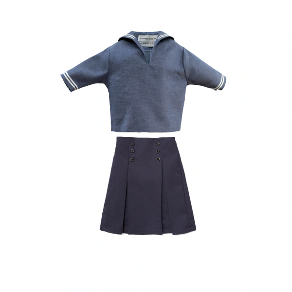 Girls Sailor Suit with Chambray Middy (Middy Top and skirt)