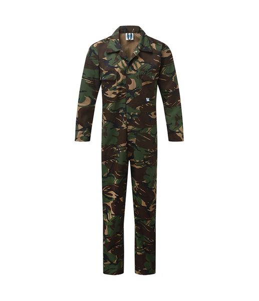 Snap Front Adult Camouflage Coveralls