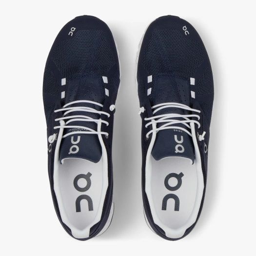 ON Cloud Navy and White Men's Running Shoe | Comfort shoe store in ...