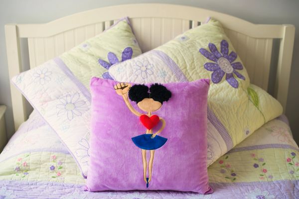 Afro-Puff Ballerina Plush Pillow