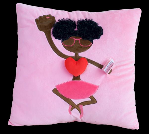 Afro Puff Scholastic Plush Pillow