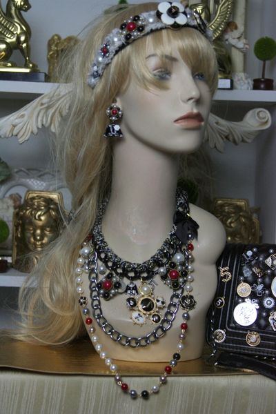 SOLD! 1387 Madam Coco Massive Brooches Number 5 Set Necklace+ Earrings