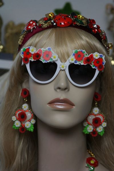 SOLD! 1404 SET Earrings Plus Designer Inspired Baroque Poppy Daisy Sunglasses