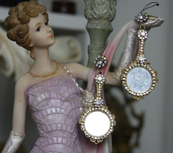 SOLD! 1440 Baroque Victorian Mirrow Crystal Earrings