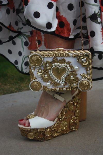 SOLD! 193 Runway Designer Inspired Baroque Heart Pearl Roman Coin Purse Handbag Clutch