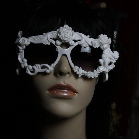 SOLD! 200 Amazing Baroque White Architect Cherub Rose Fancy Sunglasses Eye Wear