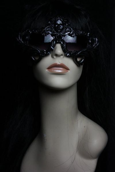 SOLD! 202 Unisex Art Jewelry Zibellini Glitter Black Architec Medusa Unusual Unique Fancy Sunglasses