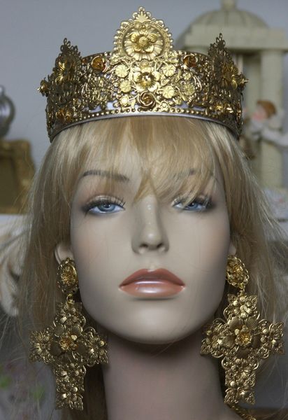 SOLD! 1588 Baroque Gold Filigree Designer Inspired Crown Headband