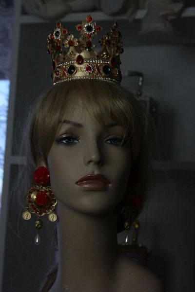 SOLD! Baroque Imperial Royal Rhinestone Full Crown Head Piece Crown