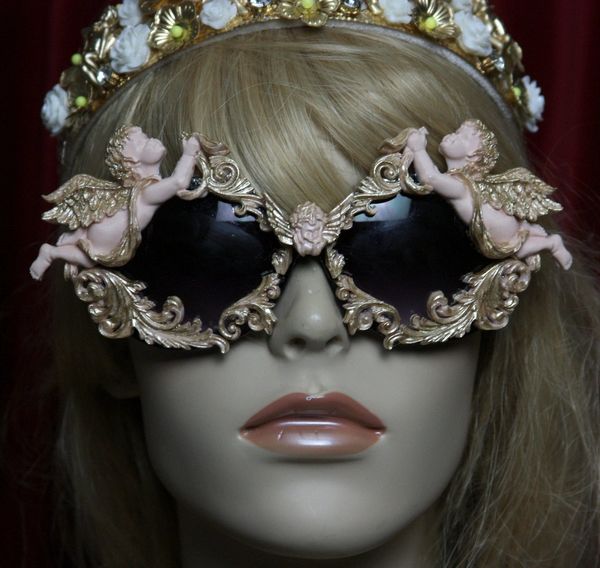 SOLD! 1826 Total Baroque Faced Vivid Cherubs Golden Touch Sunglasses