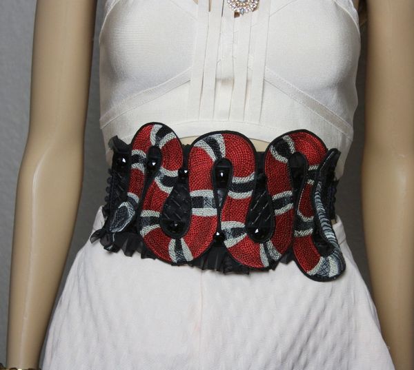 SOLD! 1886 Designer Inspired Massive Snake Applique Corset Waist Belt