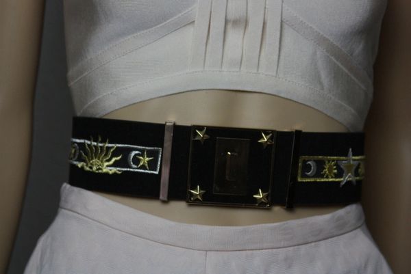 SOLD! 1896 Star Moon Designer Inspired Wide Waist Belt