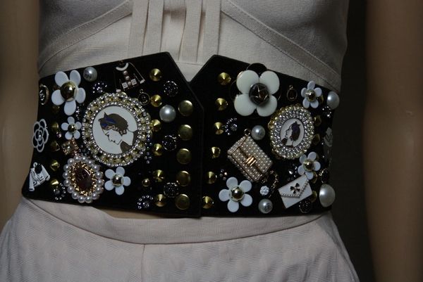 SOLD! 1911 Madam Coco Embellished Brooches Waist Corset Belt