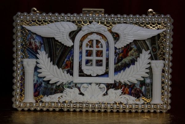 SOLD! 1913 Roman Renaissance Window Winged Two Sides Clutch