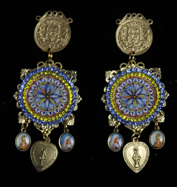 SOLD! 1930 Roman Coin Madonna Tile Print Earrings