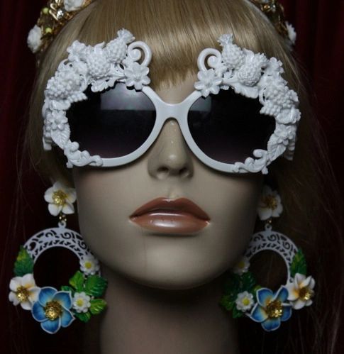 SOLD!1950 Pineapple Grapes White Architect Greek Inspiration Sunglasses