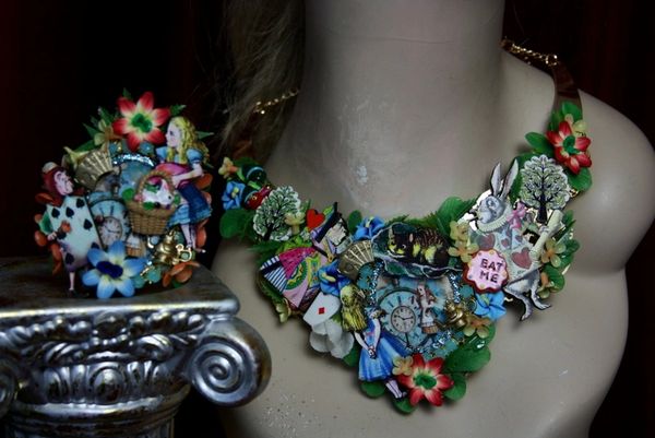 SOLD!1995 Set Of Alice In Wonderland Earrings+ Necklace