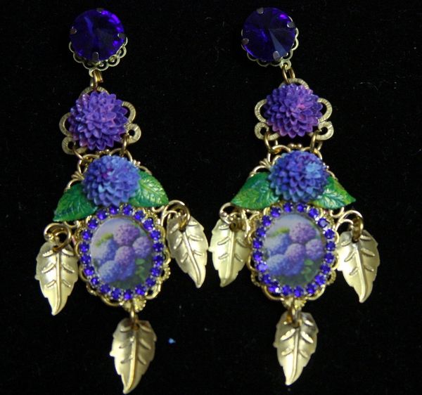 SOLD! 2007 Hydrangea Leaf Stunning Victorian Earrings Studs