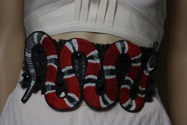 SOLD! 2026 Designer Inspired Massive Snake Applique Corset Waist Belt