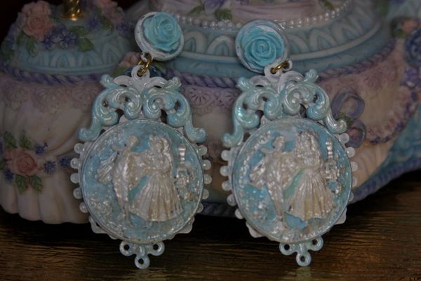 SOLD! Victorian Massive Blue Pearl Studs Earrings