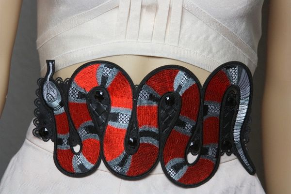 SOLD! 2078 Designer Inspired Massive Snake Applique Corset Waist Belt