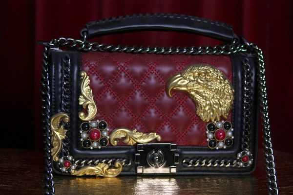 SOLD! 2082 Madam Coco Eagle Embellished Vine Handbag