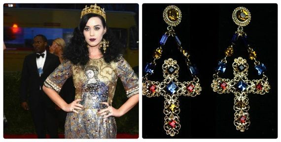 273 Runway Massive Rhinestone Cross Studs Earrings