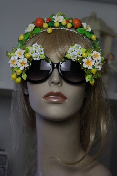 SOLD! 276 Spring 2016 Lemon Flower Embellished Spring Unusual Sunglasses
