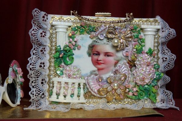 SOLD! 2166 Marie Antoinette GardenStunning Embellished Handbag Trunk