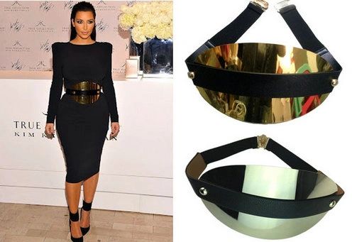 286 Designer Inspired Massive Gold Mirrow Waist Belt