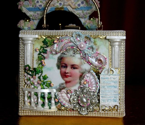SOLD! 2236 Marie Antoinette GardenStunning Embellished Handbag Trunk
