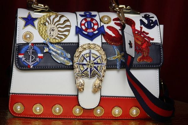SOLD! 2342 Designer Inspired Nautical Lobster Marine Handbag