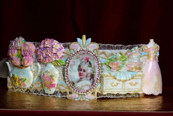 SOLD! 2479 Marie Antoinette Unusual Dressing Room 3D Effect Embellished Waist Belt