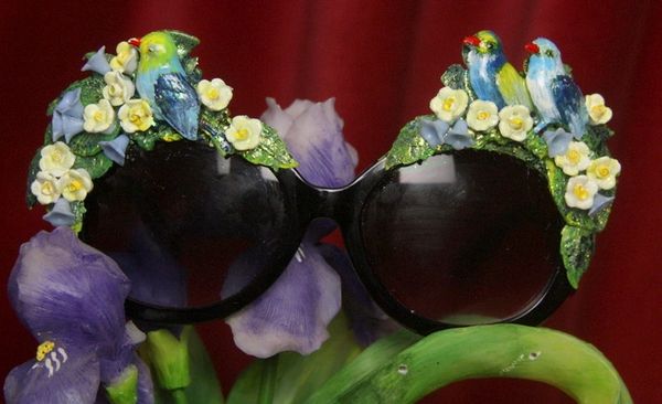 SOLD! 2737 Hand Painted Enamel Birds Floral Sunglasses